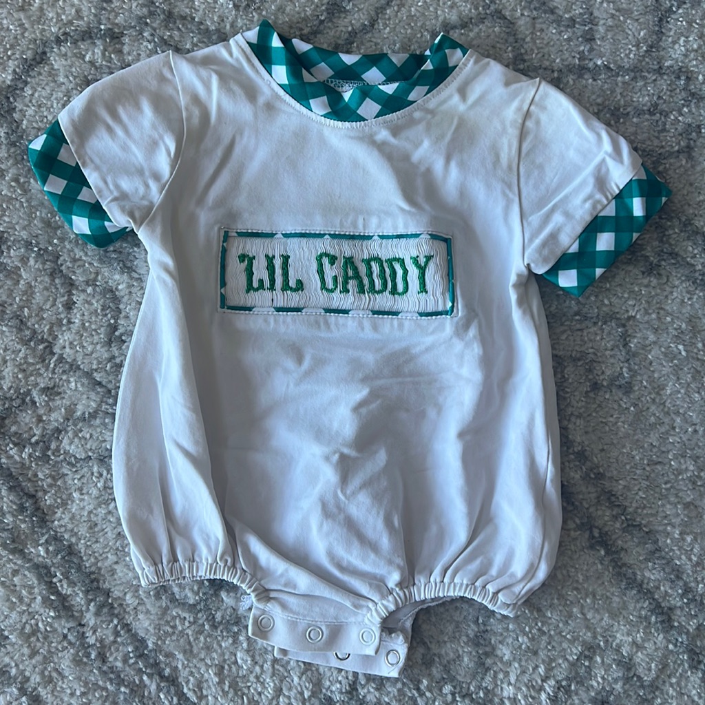 Smocked Lil Caddy Onesie 3m